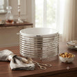 Orchid Round Buffet Serving Bowl Stand Silver at Zubaidas Homestore Pakistan
