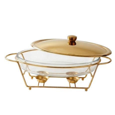 Oval Buffet Platter Set 3LTR With Glass Pot at Zubaidas Homestore Pakistan