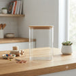 Oval Glass Storage Jar with Bamboo lid at Zubaidas Homestore Pakistan