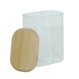 Oval Glass Storage Jar with Bamboo-lid at Zubaidas NO#1 Homestore in Pakistan
