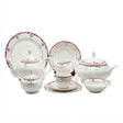 Parsachi Bone China Dinner Set 61 Pieces White and Red Accent at Zubaidas Homestore 
