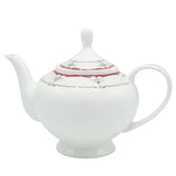Parsachi Bone China Dinner Set 61 Pieces White and Red Accent at Zubaidas Homestore. House of The Biggest Collection of Dinner Sets in Pakistan