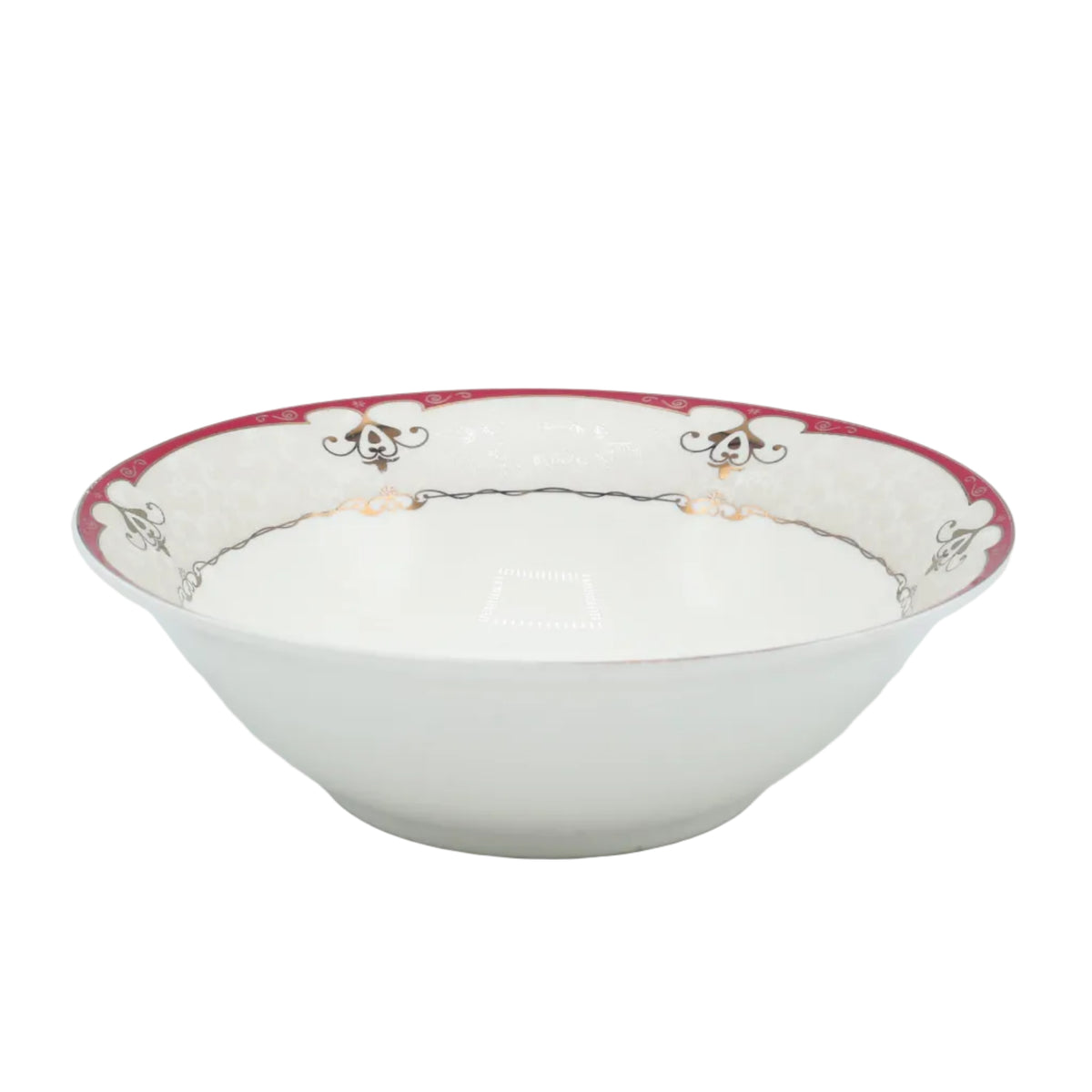 Parsachi Bone China Dinner Set 61 Pieces White and Red Accent at Zubaidas Homestore. Best Online Homestore in Pakistan