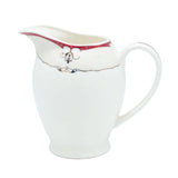 Parsachi Bone China Dinner Set 61 Pieces White and Red Accent at Zubaidas Homestore. No 1 Homestore in Pakistan