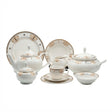 Parsachi Bone China Dinner Set 75 Pieces White and Gold Accent at Zubaidas Homestore 
