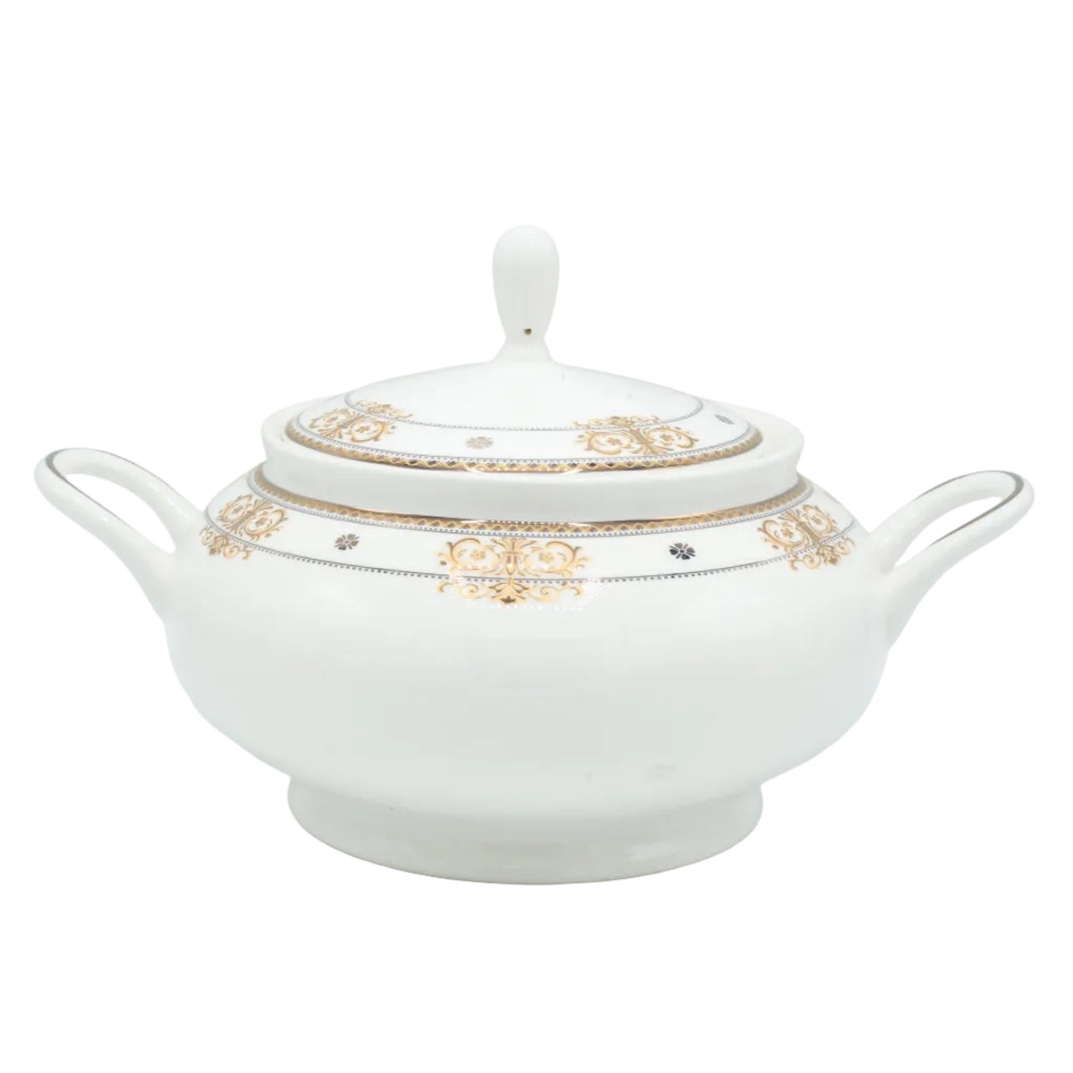 Parsachi Bone China Dinner Set 75  Pieces White and Gold Accent at Zubaidas Homestore Pakistan