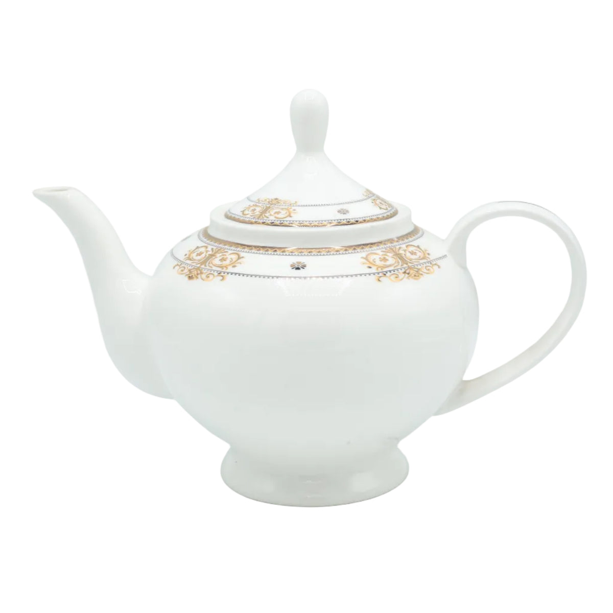Parsachi Bone China Dinner Set 75 Pieces White and Gold Accent at Zubaidas Homestore. The Largest Homestore in Pakistan