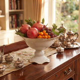 Pedestal Fruit Bowl Medium White Ceramic at Zubaidas Homestore Pakistan