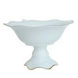 Pedestal Fruit Bowl Medium White Ceramic at Zubaidas Homestore Best for home Shopping