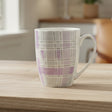Plaid Check Ceramic Coffee Mug 300ml Purple And Grey Zubaidas Homestore 