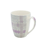 Plaid Check Ceramic Coffee Mug 300ml Purple And Grey Zubaidas Homestore Pakistan
