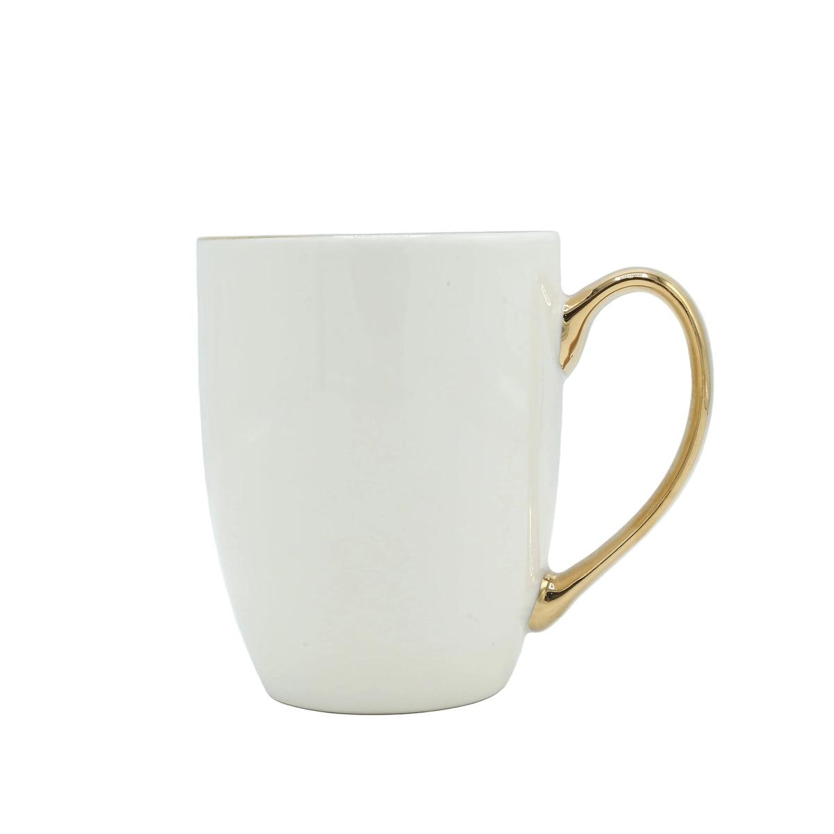 Plain Ceramic Coffee Mug 350ml White And Gold Zubaidas Homestore Pakistan