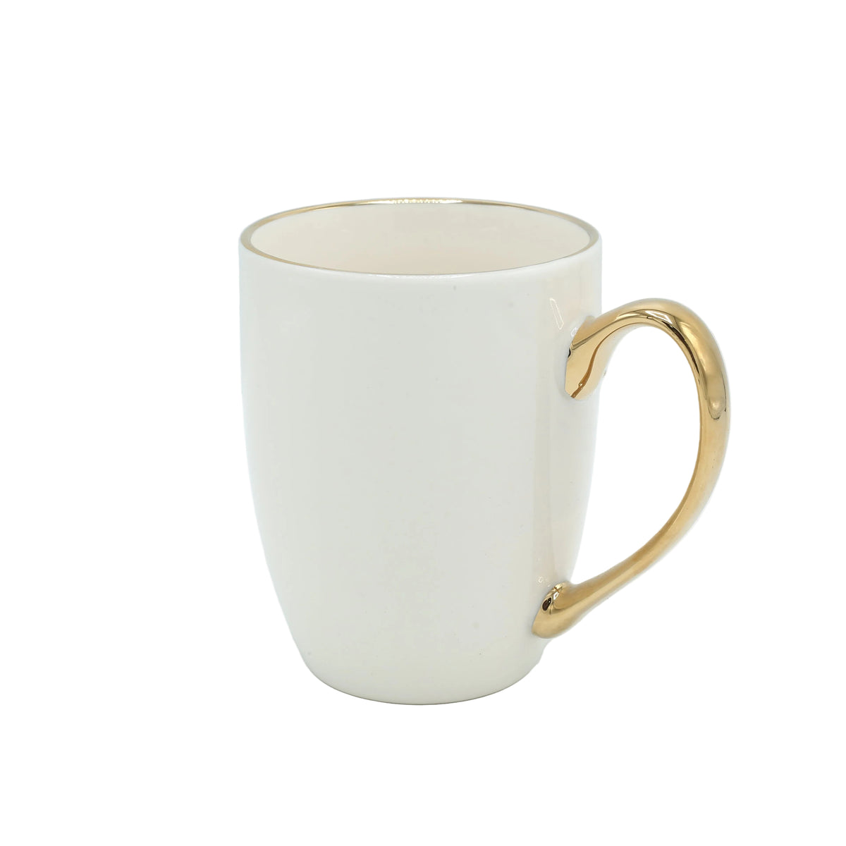 Plain Ceramic Coffee Mug 350ml White And Gold Zubaidas Homestore Best Online Homestore in Pakistan
