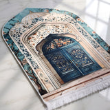 Plushmink Blue Palace Doors Floral Archway 3D Prayer Mat at Zubaidas Homestore Pakistan