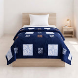 Plushmink Blue Patchwork Design Winter Blanket Single Bed Size at Zubaidas Homestore 