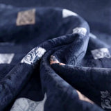 Plushmink Blue Patchwork Design Winter Blanket Single Bed Size at Zubaidas Homestore Pakistan