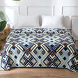 Plushmink Brown and Cream Geometric Pattern Winter Blanket King Size at Zubaidas Homestore 
