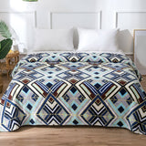 Plushmink Brown and Cream Geometric Pattern Winter Blanket King Size at Zubaidas Homestore 