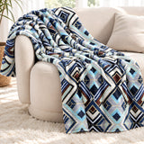 Plushmink Brown and Cream Geometric Pattern Winter Blanket Single Bed Size at Zubaidas Homestore Best for Home Shopping in Pakistan
