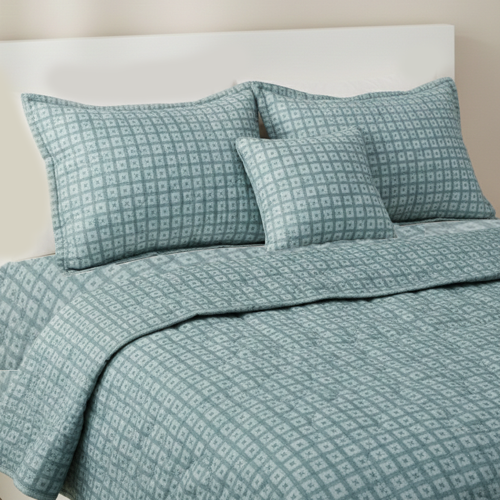Plushmink Comfora 5 Pcs Bed in a Bag-Grid at Zubaidas Homestore. Largest Homestore In Pakistan