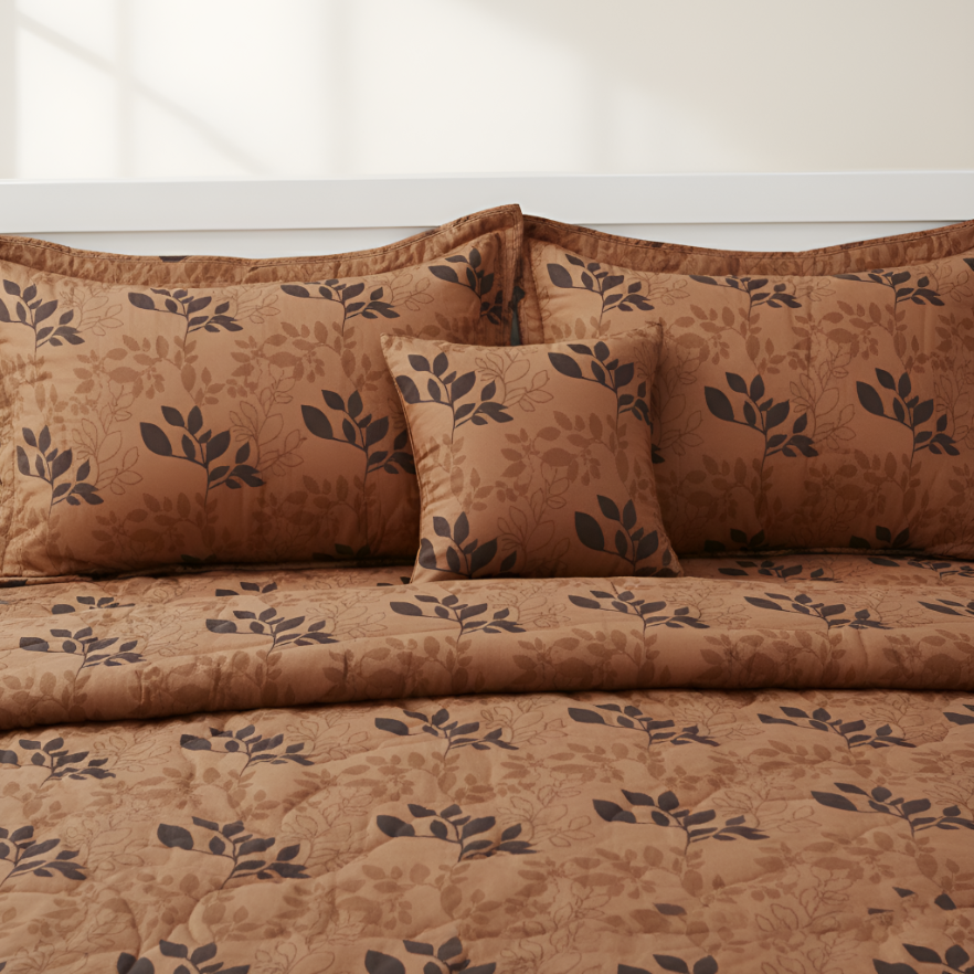 Plushmink Comfora 5 Pcs Bed in a Bag-Ochre at Zubaidas Homestore. Most Popular Homestore In Pakistan