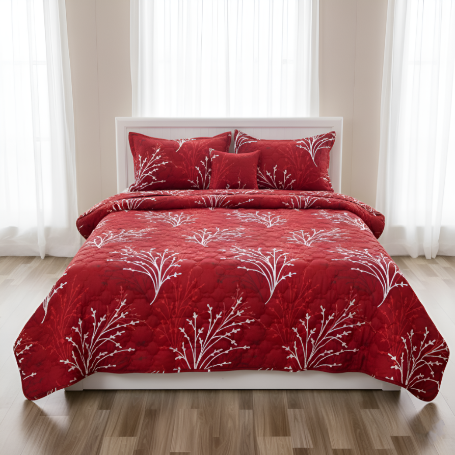 Plushmink Comfora 5 Pcs Bed in a Bag-Redfrost at Zubaidas Homestore Pakistan