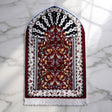 Plushmink Crimson Floral Arch Striped 3D Prayer Mat at Zubaidas Homestore 