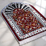 Plushmink Crimson Floral Arch Striped 3D Prayer Mat at Zubaidas Homestore Pakistan