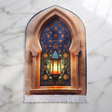 Plushmink Elegance Blue Arch and Lantern 3D Prayer Mat at Zubaidas Homestore 