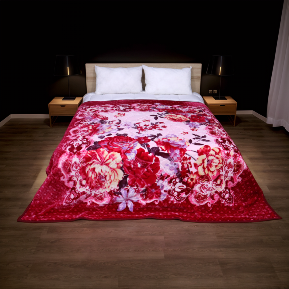 Plushmink Empire 6KG 2-Ply King Bed Blanket Peony at Zubaidas Homestore Pakistan
