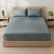 Plushmink Fantasy Fitted Bed Sheet-Leaf Grid at Zubaidas Homestore Pakistan
