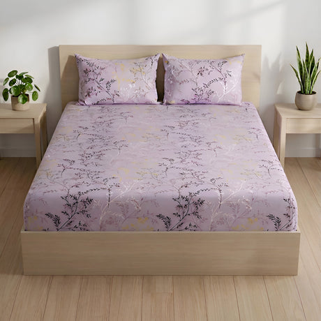 Plushmink Fantasy Fitted Bed Sheet-Mauve at Zubaidas Homestore Pakistan