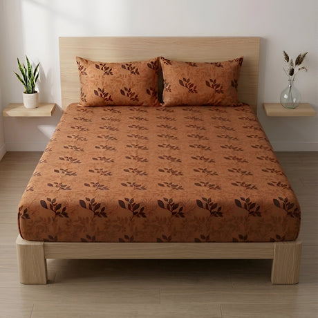 Plushmink Fantasy Fitted Bed Sheet-Ochre at Zubaidas Homestore Pakistan