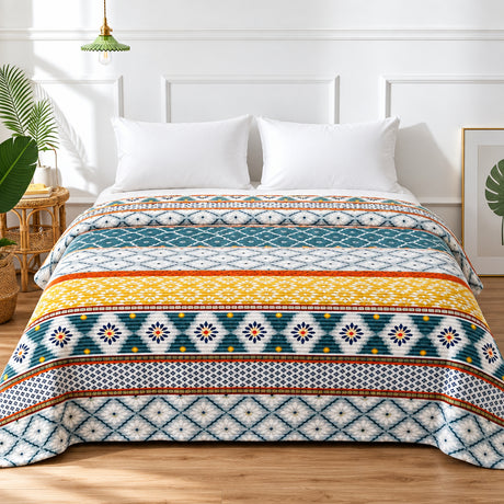 Plushmink Geometric Striped Winter Blanket King Size at Zubaidas Homestore 