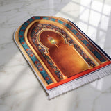 Plushmink Golden Arch Hanging Lantern 3D Prayer Mat at Zubaidas Homestore Pakistan