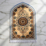 Plushmink Golden Medallion Traditional Persian 3D Prayer Mat at Zubaidas Homestore 