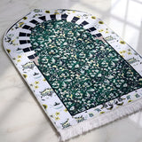 Plushmink Green Floral Striped Arch 3D Prayer Mat at Zubaidas Homestore Pakistan