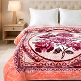 Plushmink Luxury Peach Floral Plush Blanket at Zubaidas Homestore