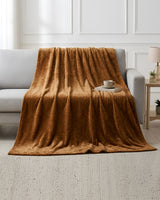 Plushmink Mansion AC Flannel Double Blanket Golden at Zubaidas Number 1 Homestore in Pakistan
