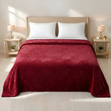 Plushmink Mansion AC Flannel Double Blanket Red at Zubaidas Homestore