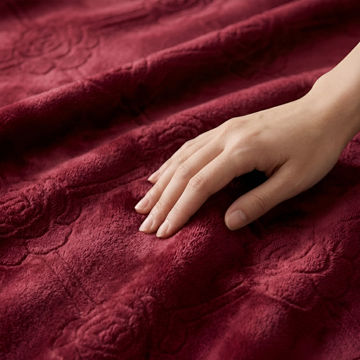 Plushmink Mansion AC Flannel Double Blanket Red at Zubaidas Homestore Best Online Homestore in Pakistan