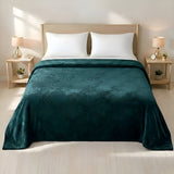 Plushmink Mansion AC Flannel Single Blanket Green at Zubaidas Homestore