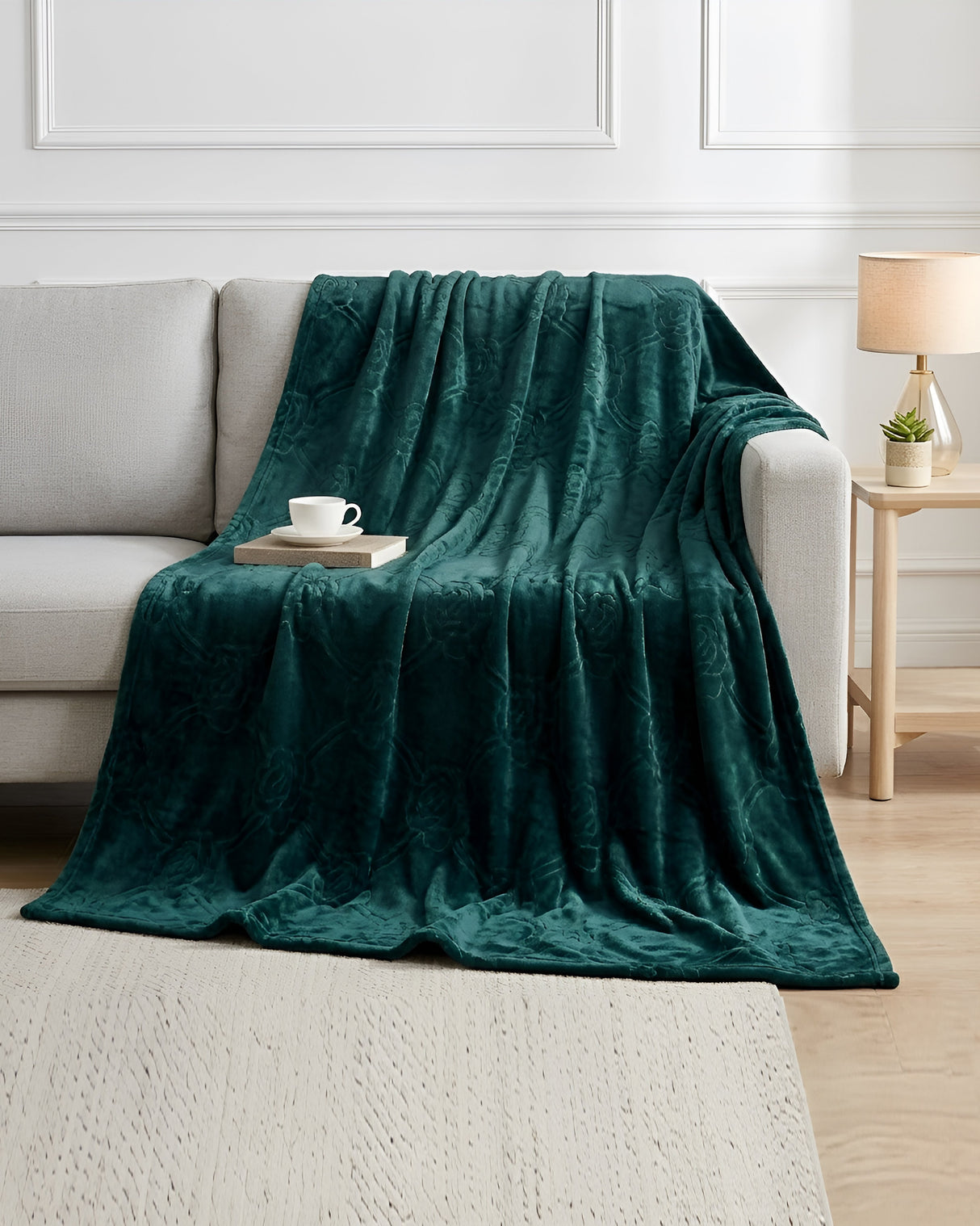 Plushmink Mansion AC Flannel Single Blanket Green at Zubaidas Homestore Best Online Homestore in Pakistan