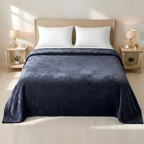 Plushmink Mansion AC Flannel Single Blanket Grey at Zubaidas Homestore
