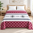 Plushmink Maroon and White Motif Winter Blanket Double Bed Size at Zubaidas Homestore 