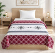 Plushmink Maroon and White Motif Winter Blanket Single Bed Size at Zubaidas Homestore 