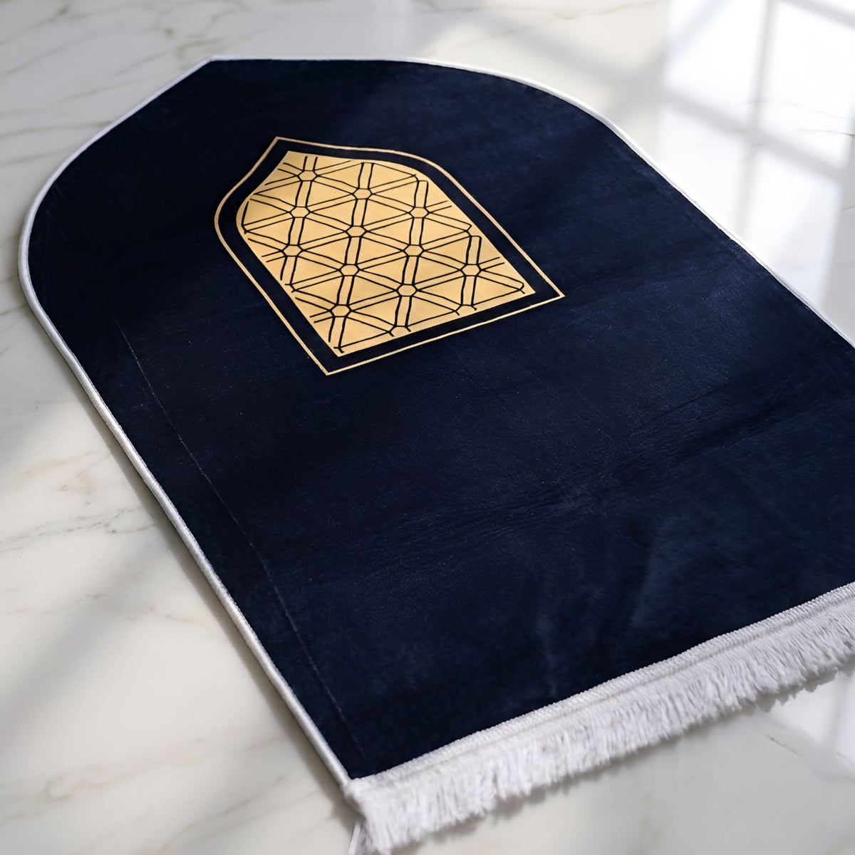 Plushmink Modern Geometric Centerpiece Islamic 3D Prayer Mat at Zubaidas Homestore Pakistan