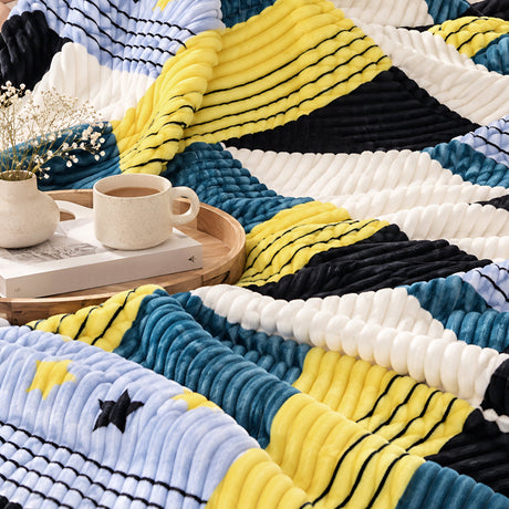 Plushmink Multicolor Geometric Pattern Winter Blanket King Size at Zubaidas Homestore Pakistan