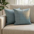 Plushmink Printed Filled Cushions-Leaf Grid at Zubaidas Homestore Pakistan