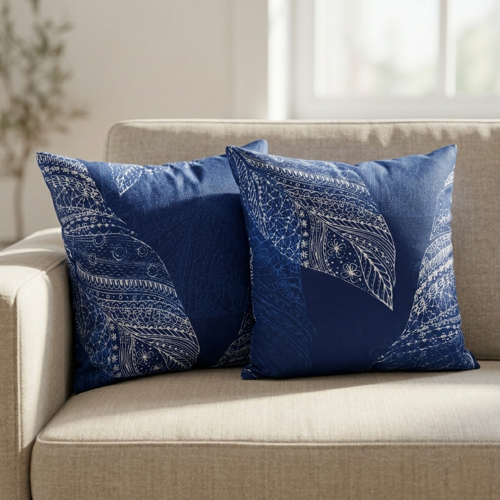 Plushmink Printed Filled Cushions-Peacock at Zubaidas Homestore Pakistan
